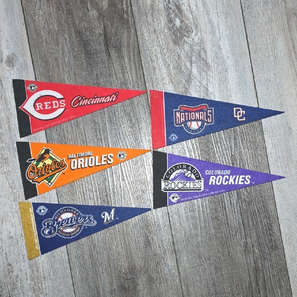 MLB Other - MLB | Vintage '04-'05 Felt Mini Team Pennants 4"x9" Set of 5